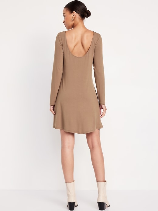 Image number 2 showing, Long-Sleeve Mini Swing Dress