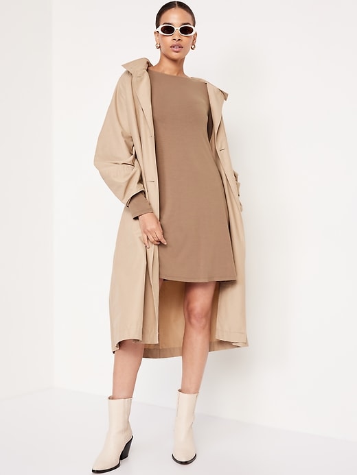 Image number 3 showing, Long-Sleeve Mini Swing Dress