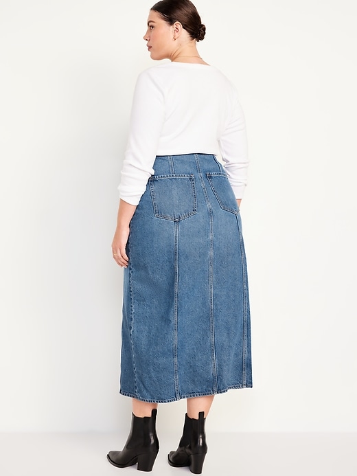 Image number 8 showing, Mid-Rise Jean Maxi Skirt