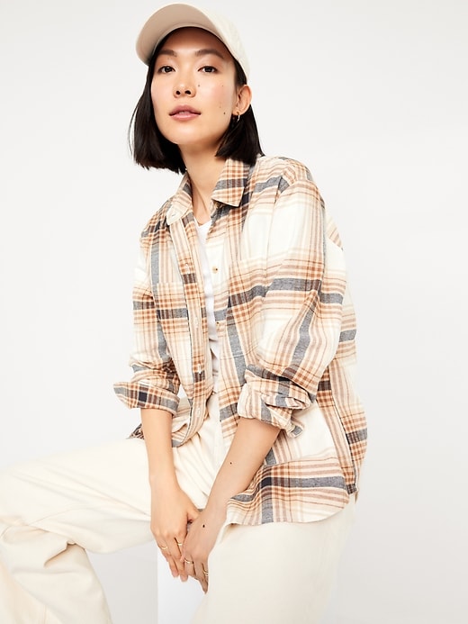 Image number 3 showing, Flannel Boyfriend Button-Down Shirt