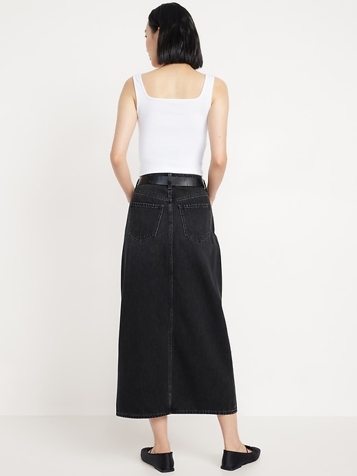 Image number 6 showing, Mid-Rise Jean Maxi Skirt