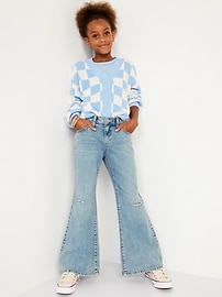 View large product image 3 of 4. High-Waisted Super Baggy Flare-Leg Jeans for Girls