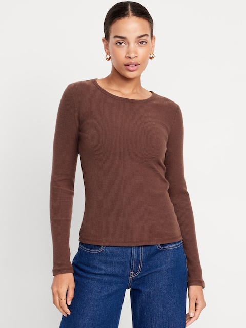 T-shirt en tricot duveteux à manches longues