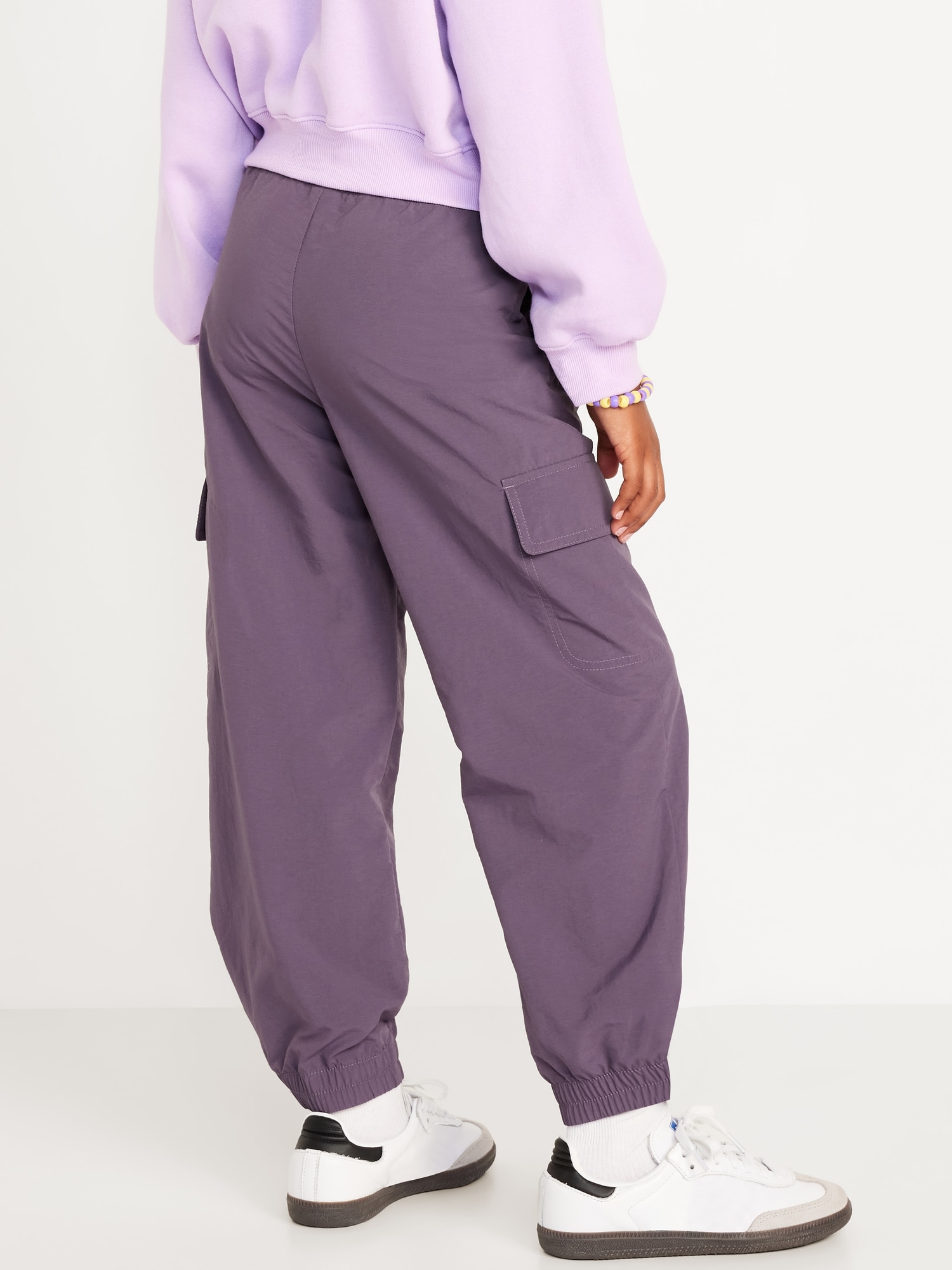 High-Waisted Loose Cargo Performance Pants for Girls