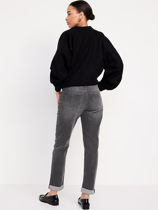 Image number 2 showing, Mid-Rise Wow Boyfriend Straight Jeans