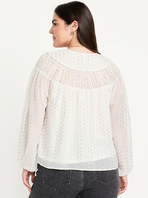 Image number 6 showing, Split-Neck Chiffon Top