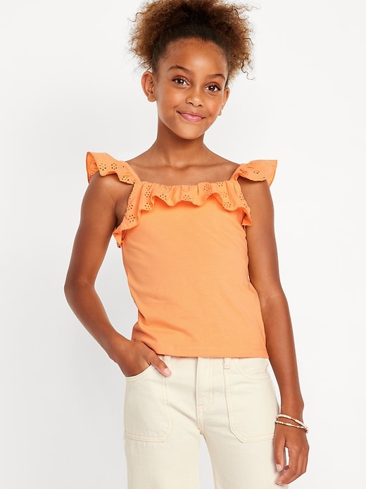 Voir une image plus grande du produit 1 de 3. Camisole ajustée à bordure à volants pour Fille