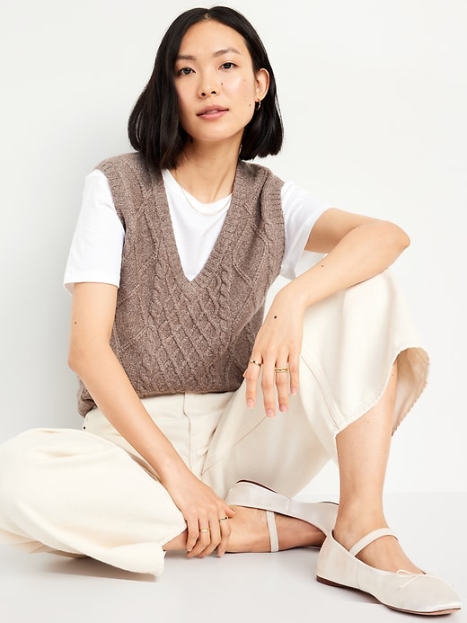 Image number 3 showing, SoSoft Cable-Knit Vest