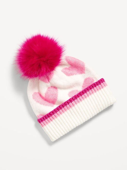 Voir une image plus grande du produit 1 de 1. Bonnet à imprimé à pompon pour fille