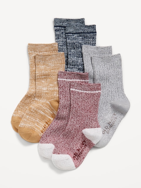 Unisex Soft-Knit Camp Crew Socks 4-Pack for Toddler & Baby