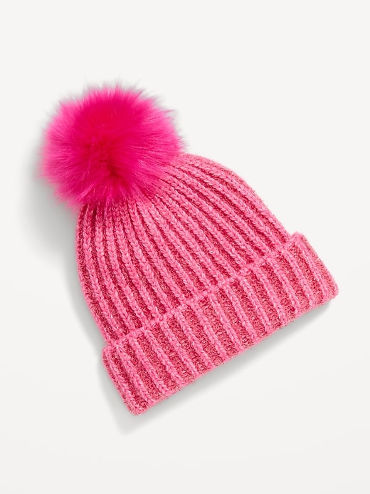 Voir une image plus grande du produit 1 de 1. Bonnet à pompon brillant pour fille