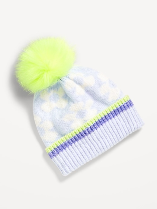 Voir une image plus grande du produit 1 de 1. Bonnet à imprimé à pompon pour fille