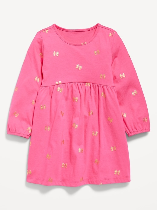 View large product image 1 of 1. Printed Jersey-Knit Long-Sleeve Dress for Toddler Girls