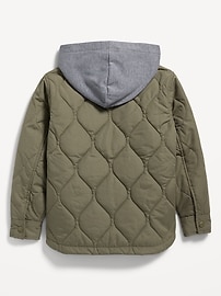 View large product image 3 of 3. Quilted Hooded Shacket for Boys