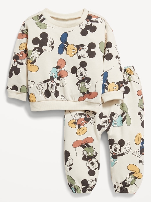 Voir une image plus grande du produit 1 de 3. Ensemble de chandail ras du cou et pantalon en coton ouaté Disney&#169 pour Bébé