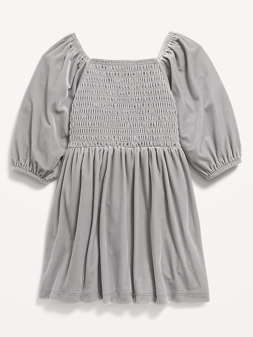 Voir une image plus grande du produit 1 de 1. Robe en velours à smocks pour toute-petite fille