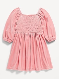 Voir une image plus grande du produit 3 de 3. Robe en velours à smocks pour toute-petite fille