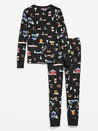 View large product image 3 of 4. Gender-Neutral Graphic Snug-Fit Pajama Set for Kids