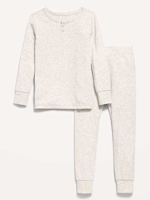 Voir une image plus grande du produit 1 de 3. Pyjama henley côtelé à coupe ajustée pour tout-petit et bébé