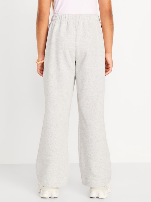 Voir une image plus grande du produit 2 de 4. Pantalon droit à taille haute en molleton pour fille