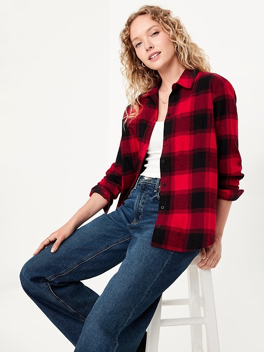 Image number 3 showing, Flannel Boyfriend Button-Down Shirt