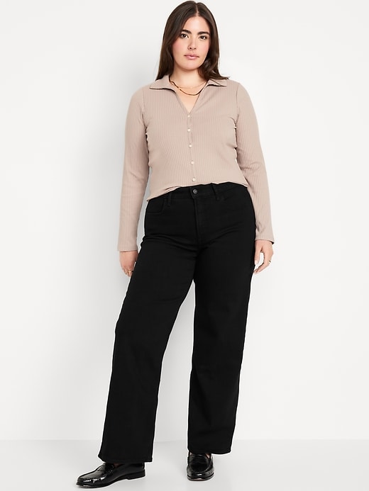 Image number 5 showing, High-Waisted Wow Wide-Leg Jeans