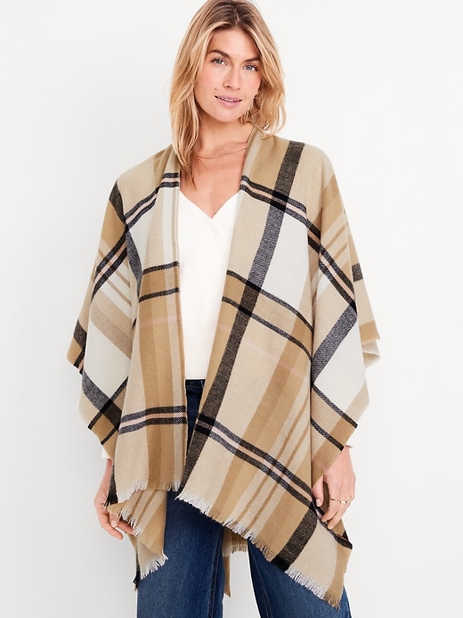 View large product image 1 of 2. Flannel Poncho