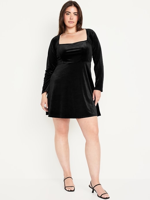 Fit Flare Velvet Mini Dress Old Navy