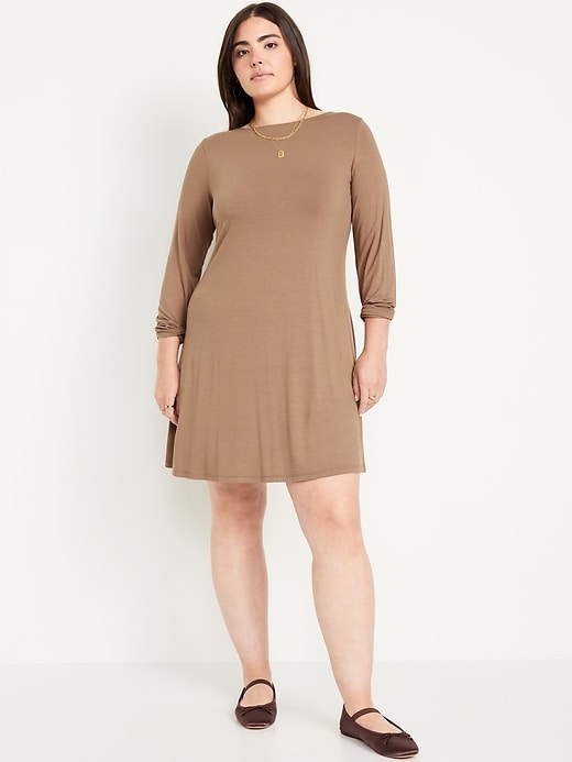 Image number 4 showing, Long-Sleeve Mini Swing Dress