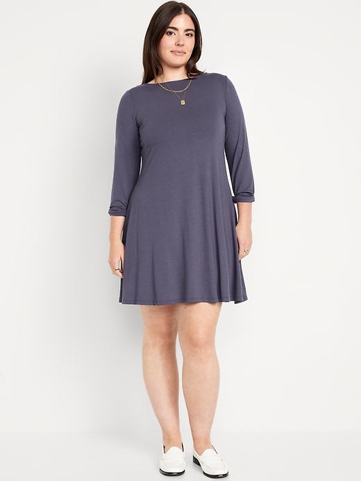 Image number 4 showing, Long-Sleeve Mini Swing Dress