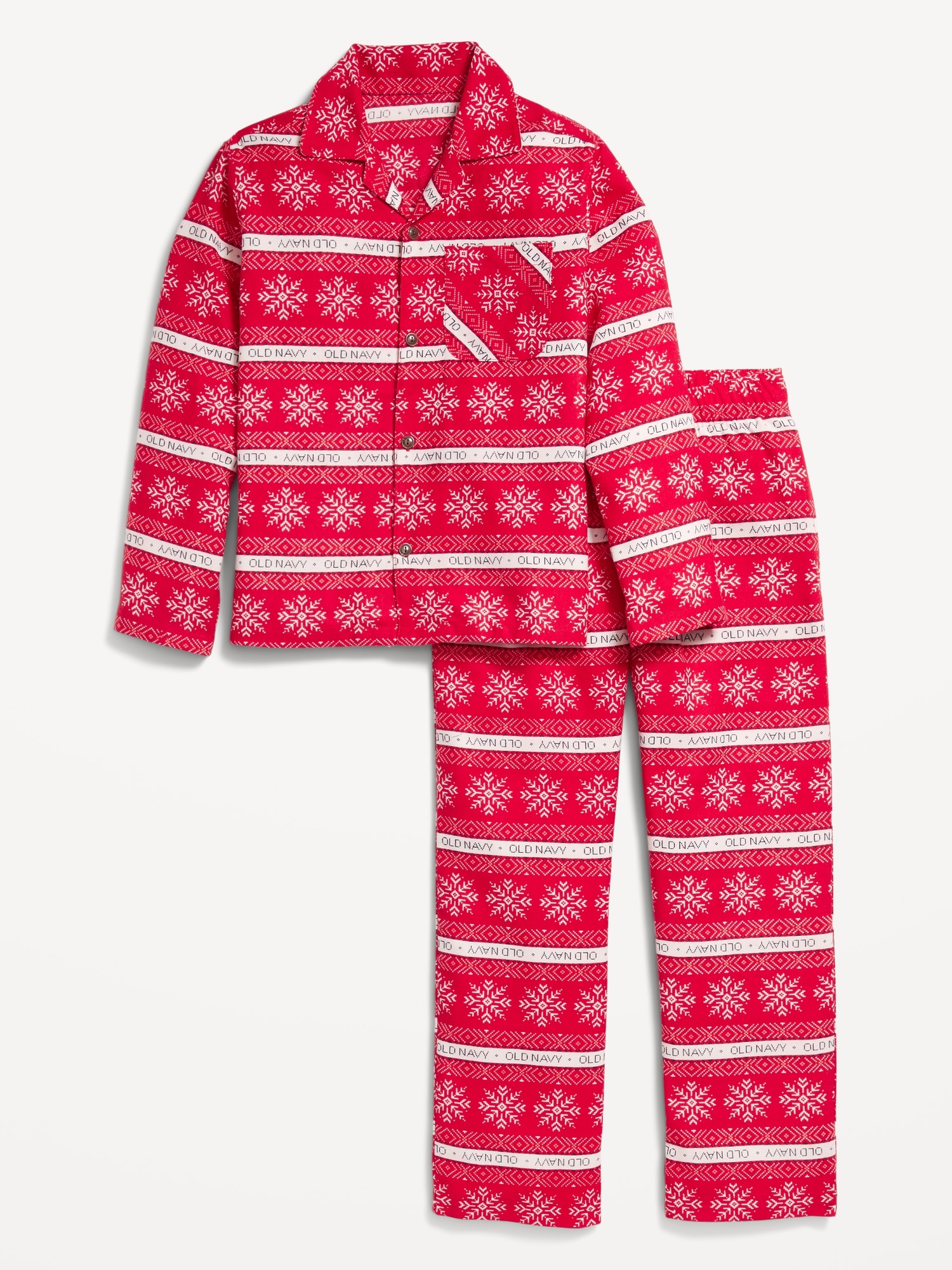 Gender-Neutral Printed Button-Front Pajama Set for Kids