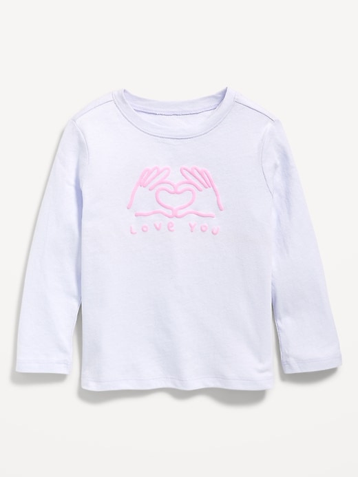 Voir une image plus grande du produit 1 de 1. T-shirt à imprimé à manches longues pour toute-petite fille