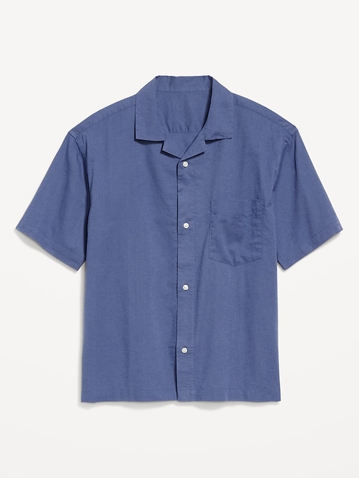 Image number 4 showing, Short-Sleeve Crop Camp Shirt