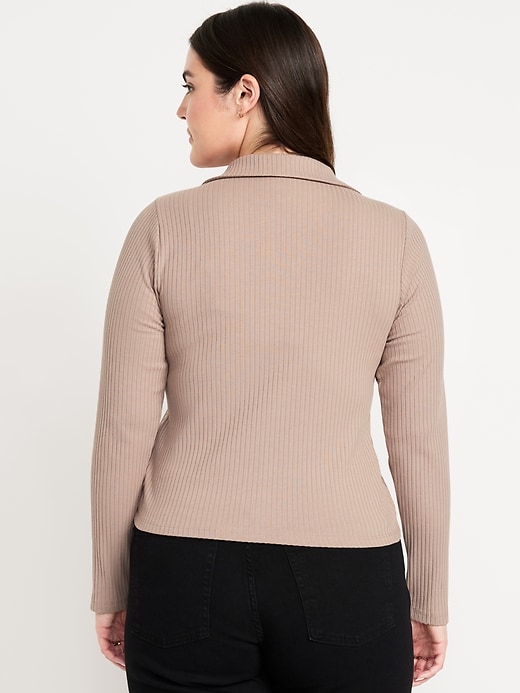 Image number 6 showing, Slim Ribbed Button-Down Top