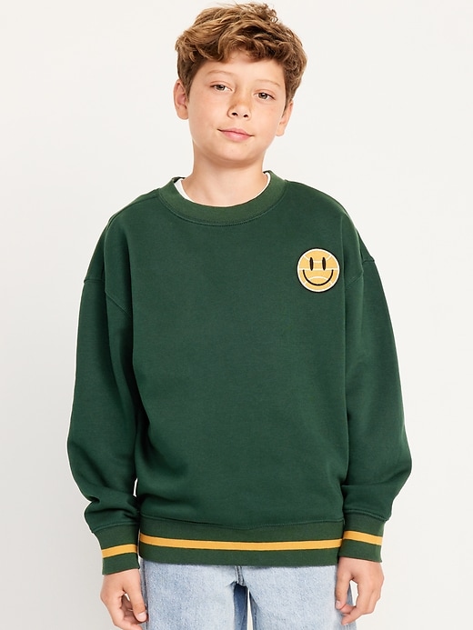 View large product image 1 of 4. Oversized Long-Sleeve Crew-Neck Sweatshirt for Boys