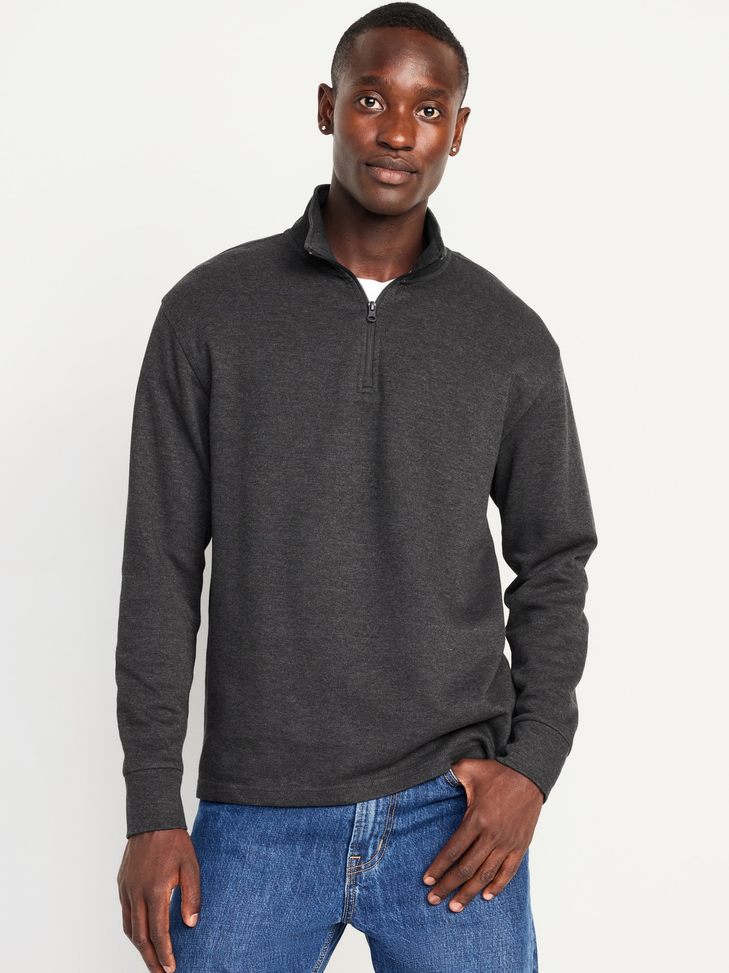 French Rib Quarter-Zip Sweater