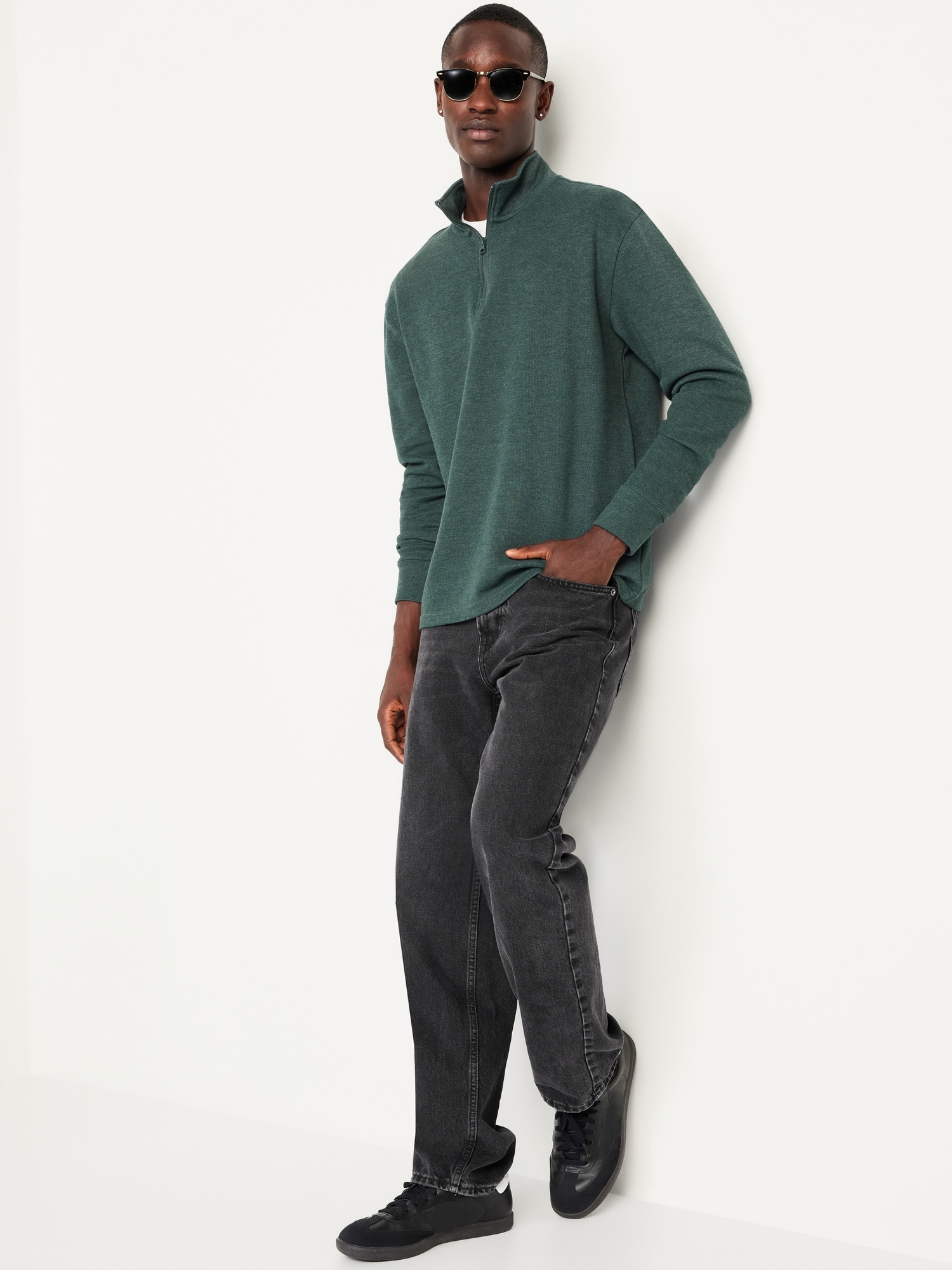 French Rib Quarter-Zip Sweater