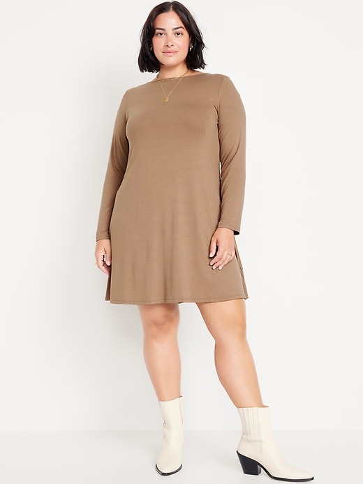 Image number 6 showing, Long-Sleeve Mini Swing Dress