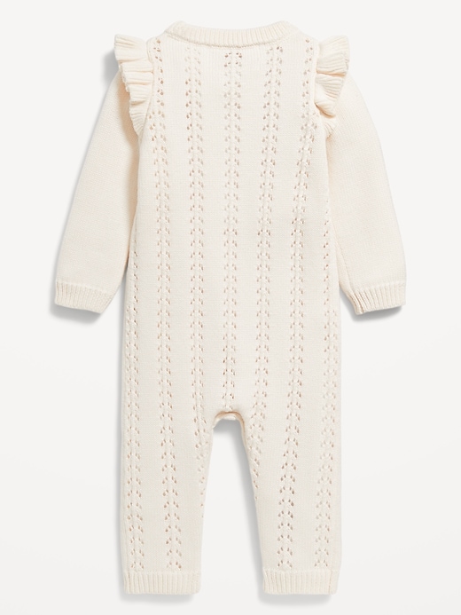 View large product image 2 of 2. Sweater-Knit Ruffled One-Piece for Baby