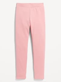 Image number 1 showing, High-Waisted Full-Length Fleece Leggings for Girls