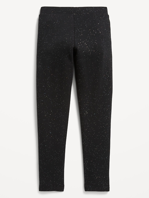 View large product image 2 of 2. High-Waisted Full-Length Fleece Leggings for Girls