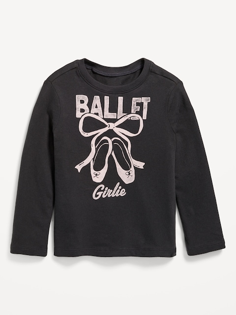 T-shirt à imprimé à manches longues pour toute-petite fille