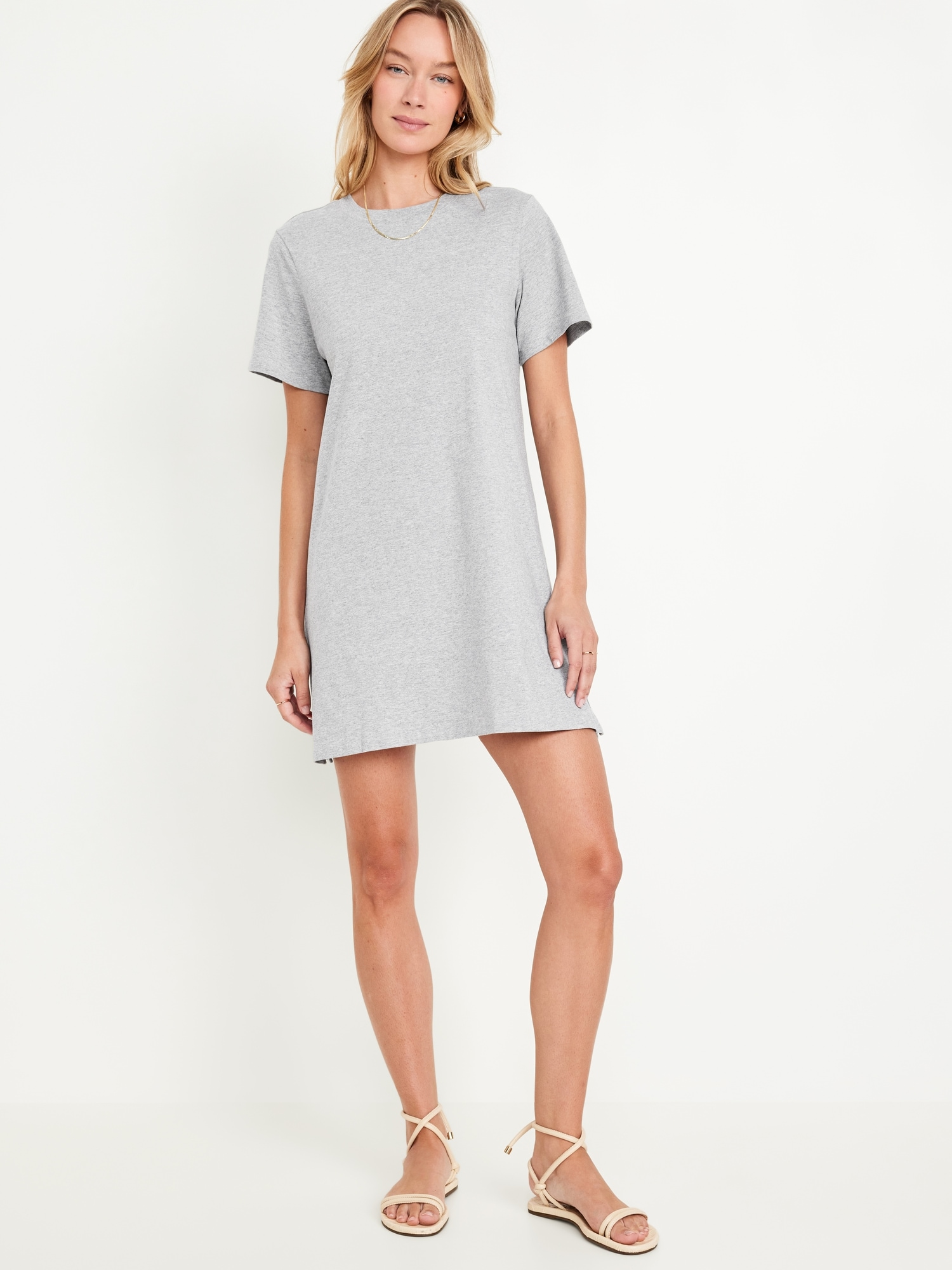 Crew-Neck Mini T-Shirt Dress