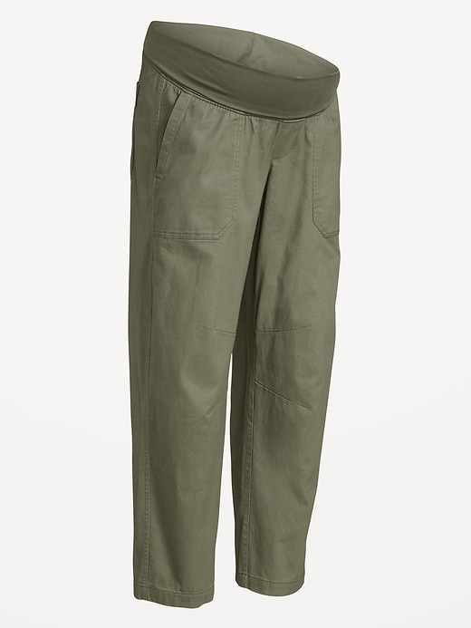 Image number 8 showing, Maternity Rollover Waist Pulla Utility Pants