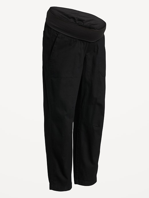 Image number 4 showing, Maternity Rollover Waist Pulla Utility Pants