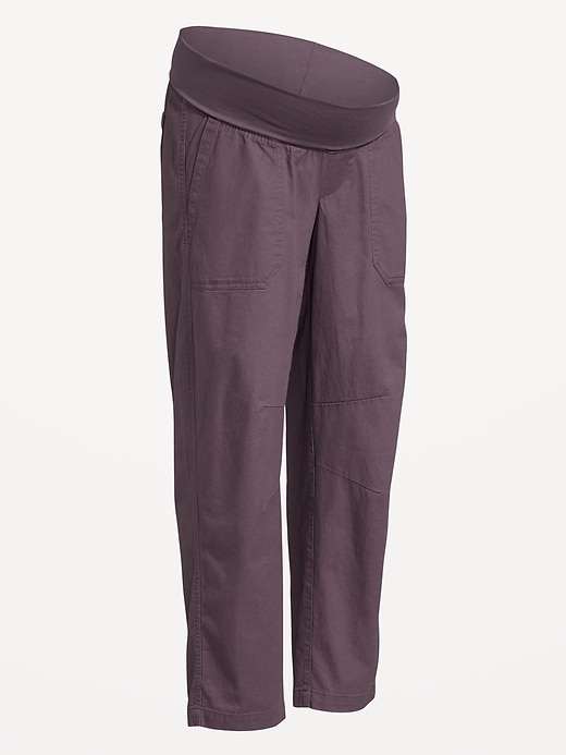 Image number 7 showing, Maternity Rollover Waist Pulla Utility Pants