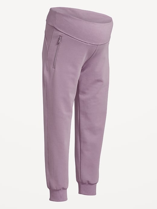 Image number 8 showing, Maternity Dynamic Fleece Rollover Waist Joggers