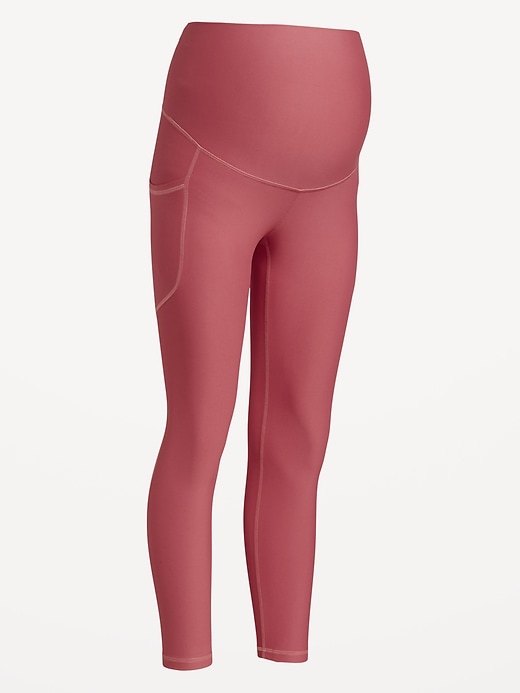 Image number 7 showing, Maternity Full Panel PowerSoft 7/8 Rib Leggings