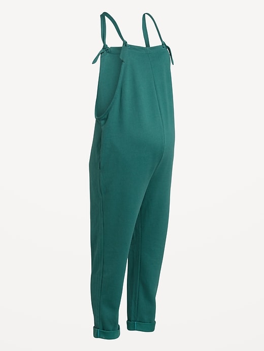 Image number 4 showing, Maternity Knotted-Strap Fleece Overalls