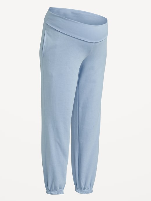 Image number 3 showing, Maternity Rollover-Waist Jogger Sweatpants